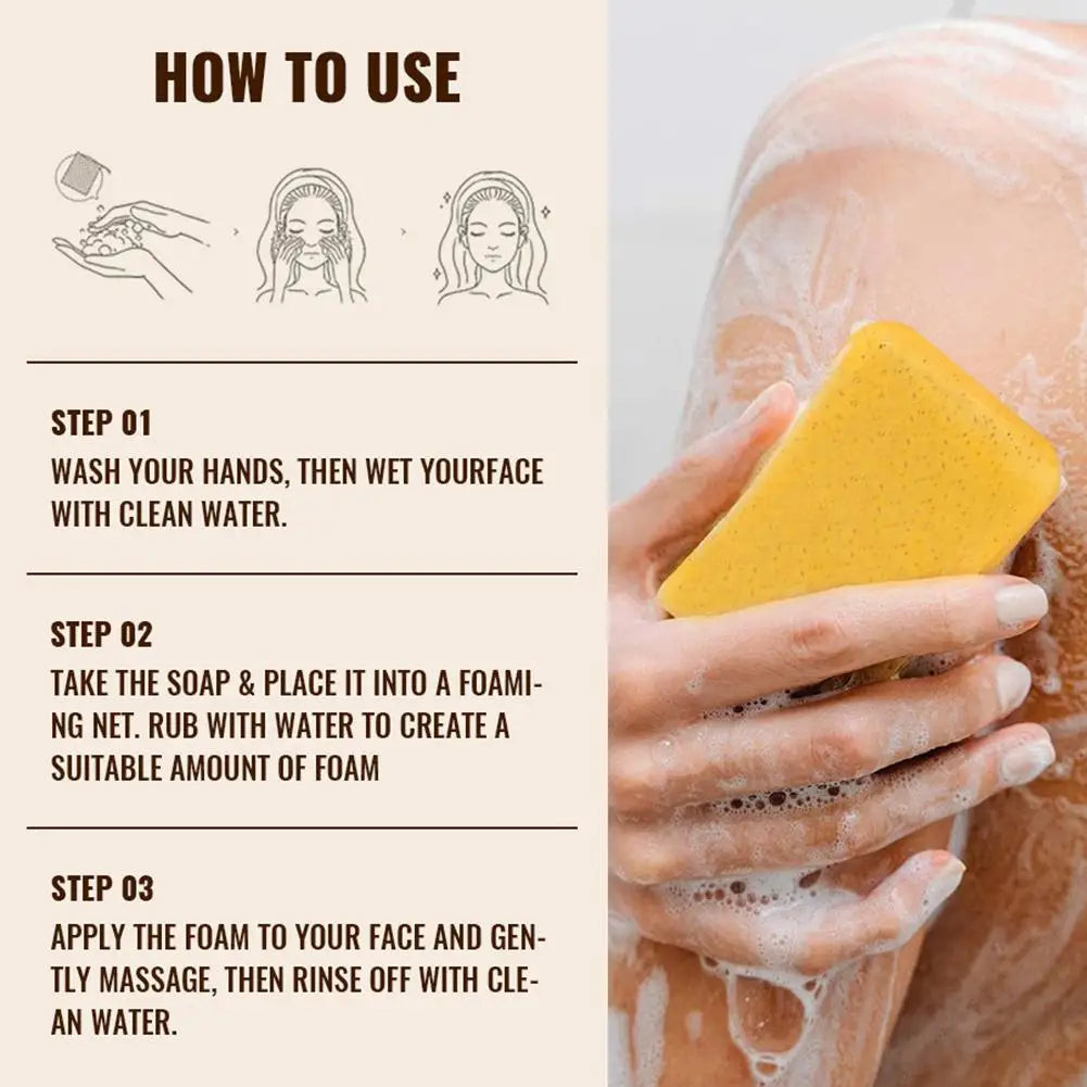 Lemon Turmeric Kojic Acid Soap Bar - Handmade Exfoliating Face & Body