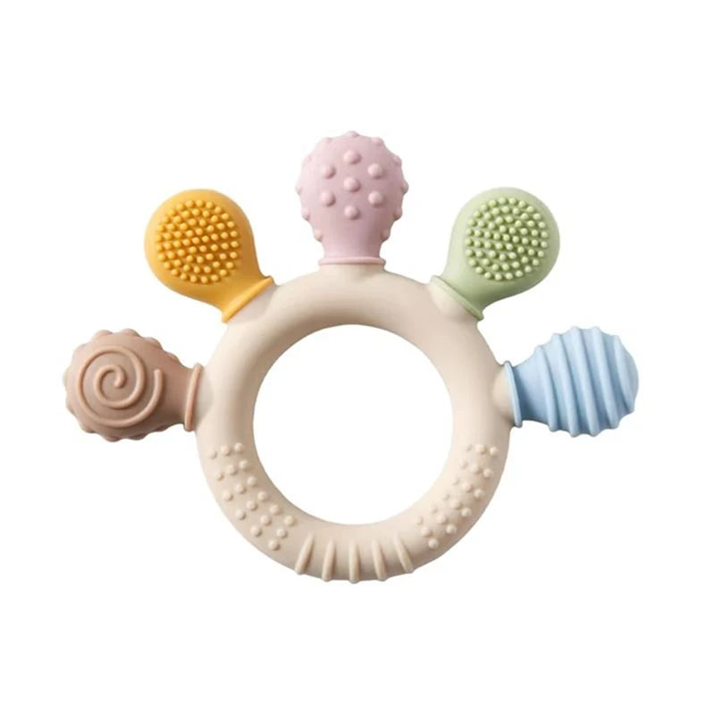 Baby Dinosaur Silicone Teether - BPA-Free Sensory Toy for Infants