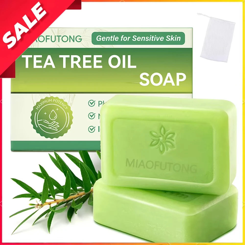 Tea Tree Oil Handmade Soap Bar – Natural Cleansing & Gentle Exfoliating Body Soap