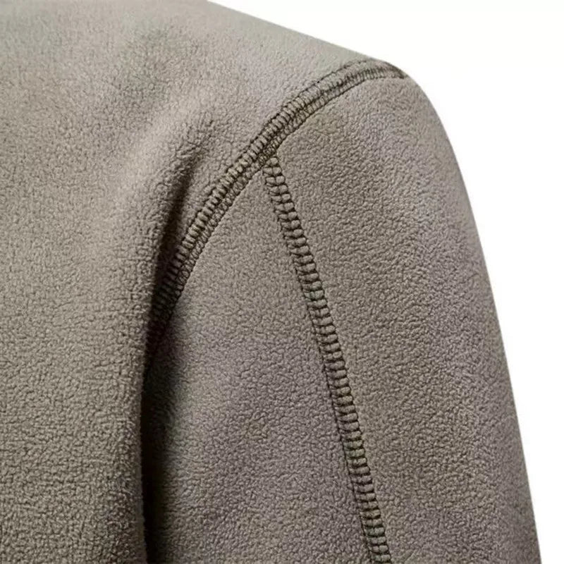 Thick Fleece Hoodie Men'S Autumn Winter Fashion Brand Half Zipper Long Sleeve Warm Outerwear Casual Color No Brand