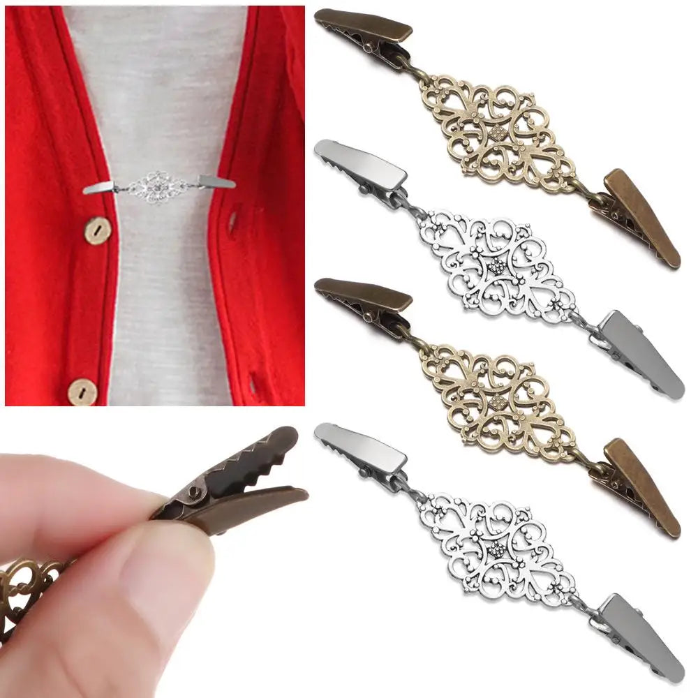 Trendy Sweater Blouse Pin Zinc Alloy Cardigan Clip Women Shirt Collar Retro Duck Clip Winter Charm Accessories Hot Sale