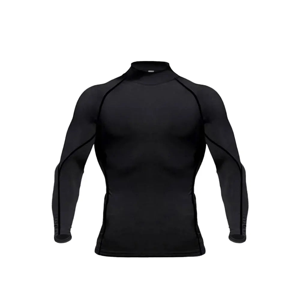 Men's Long Sleeve Compression Shirt - Breathable Gym Workout Top