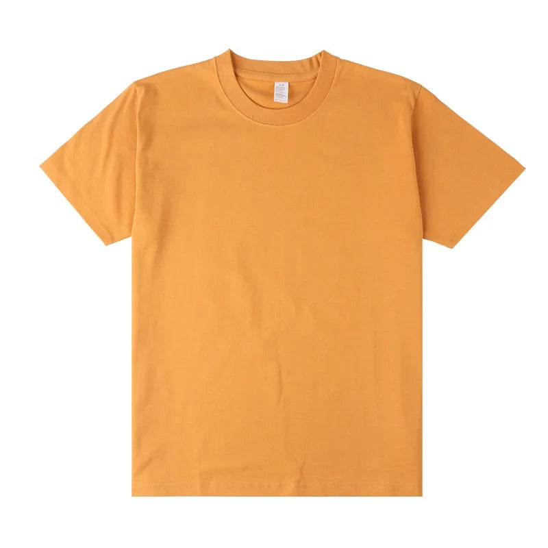 Men's Heavyweight Cotton T-Shirt - Loose Fit Crew Neck Short Sleeve