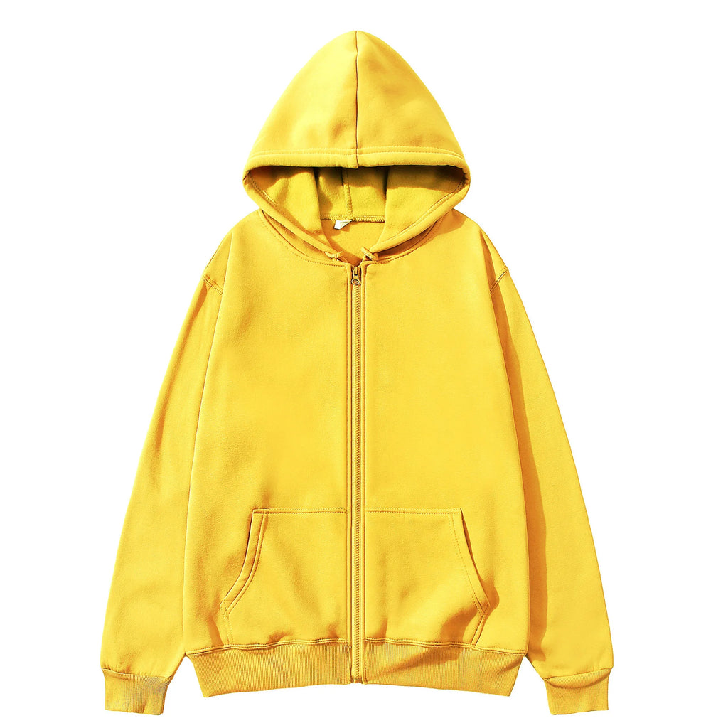 2026 Trendy Fashion Sportswear Coat Front Pocket Warm Zipper Jacket Men's and Women's Autumn/Winter Solid Color Open Hoodie