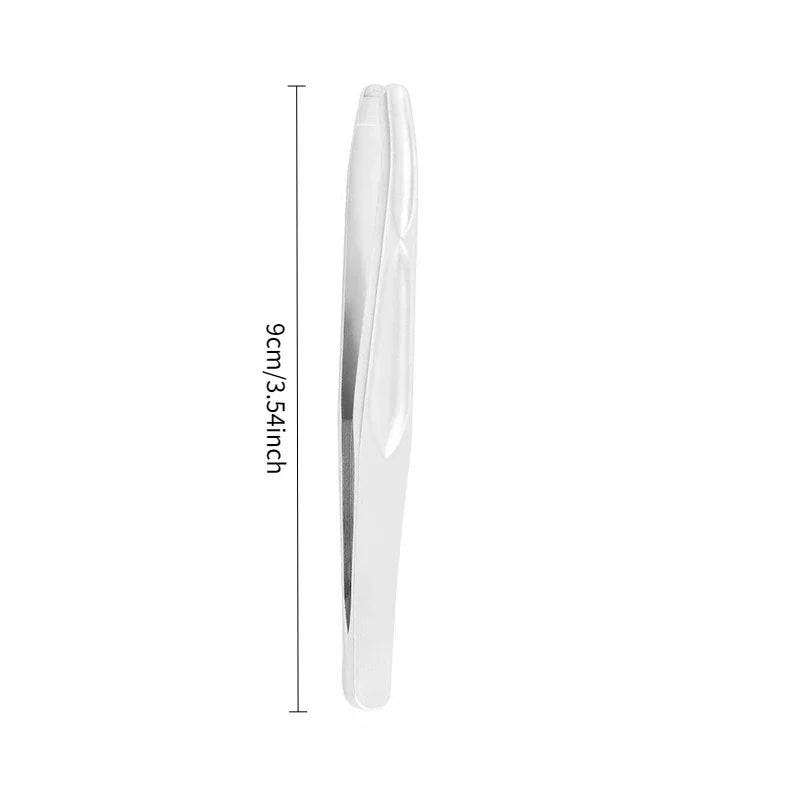 Stainless Steel Eyebrow Clips for Precision Beard and Mustache Trimming Gentle on Light Beige Round Head Tweezers Christmas Gift