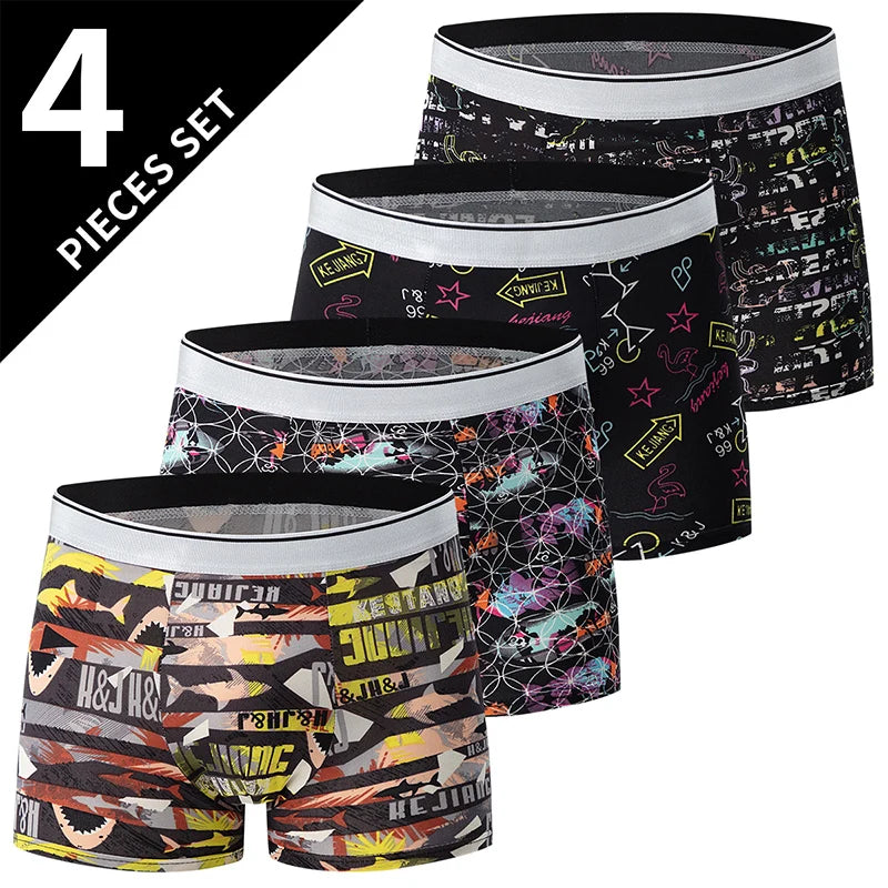 Men's Printed Swim Trunk Plus Size Comfort Waist European American Size For Big And Tall Men
