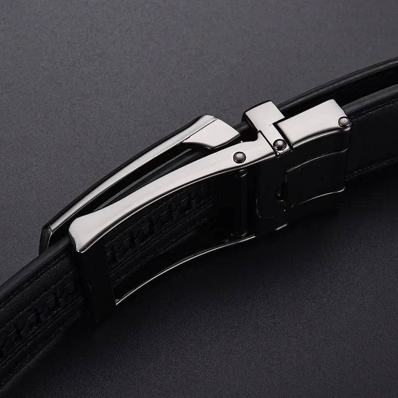 Men's Click Belt Business Luxury Designer Brand Genuine Leather Belts Jeans Automatic Adjustable Alloy Buckle Waist Straps Belts