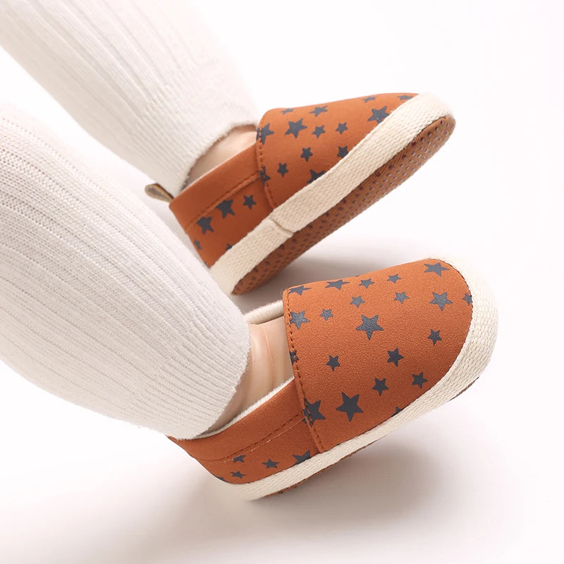 Little Star Baptismal Baby Casual Flat Shoes Spring Autumn Soft Walking Shoes For Infant Toddler 0-18 Months