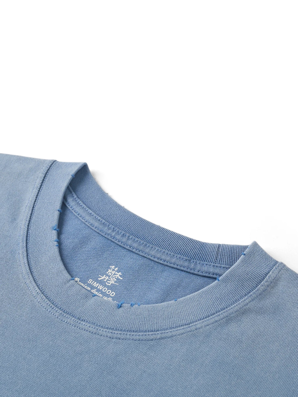 SIMWOOD High Standard Vintage Gradient Distressed T-Shirt 310gsm Heavyweight Washed Top Men Oversized Summer Ripped Streetwear
