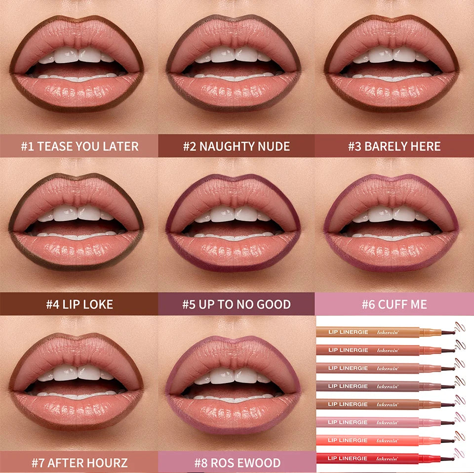 Waterproof Lip Liner Stain Lip Lingerie Long Lasting 8 Colors Transfer Proof Smudge Resistant Color No Bleed Formula  Cosmetics