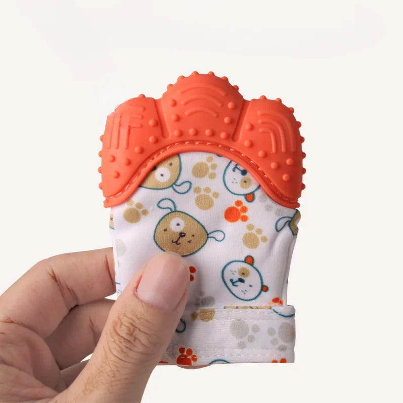Cartoon Printed Baby Teether Mittens Chewing Gloves For Children & Babies Teethers Anti Eating Hand Teething Toys Baby Stuff