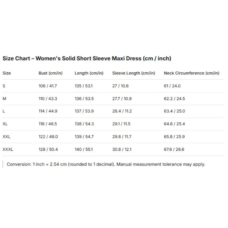 Women's Summer Solid Short Sleeve Maxi Dress Casual Loose Fit for Beach Holiday and Daily Leisure
