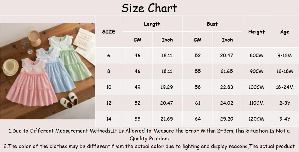 Baby Girl Dress Summer Cotton Solid Color Lace Edge Sleeveless Girls Dresses Simple Casual Beach Baby Girl Clothing