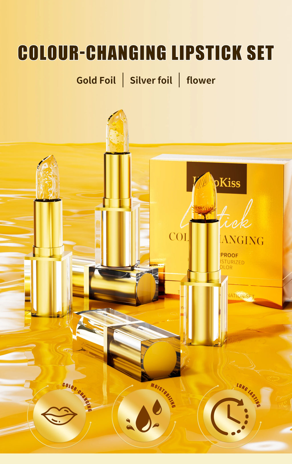 Hello Kiss Temperature Color Changing Flower Jelly Lipstick