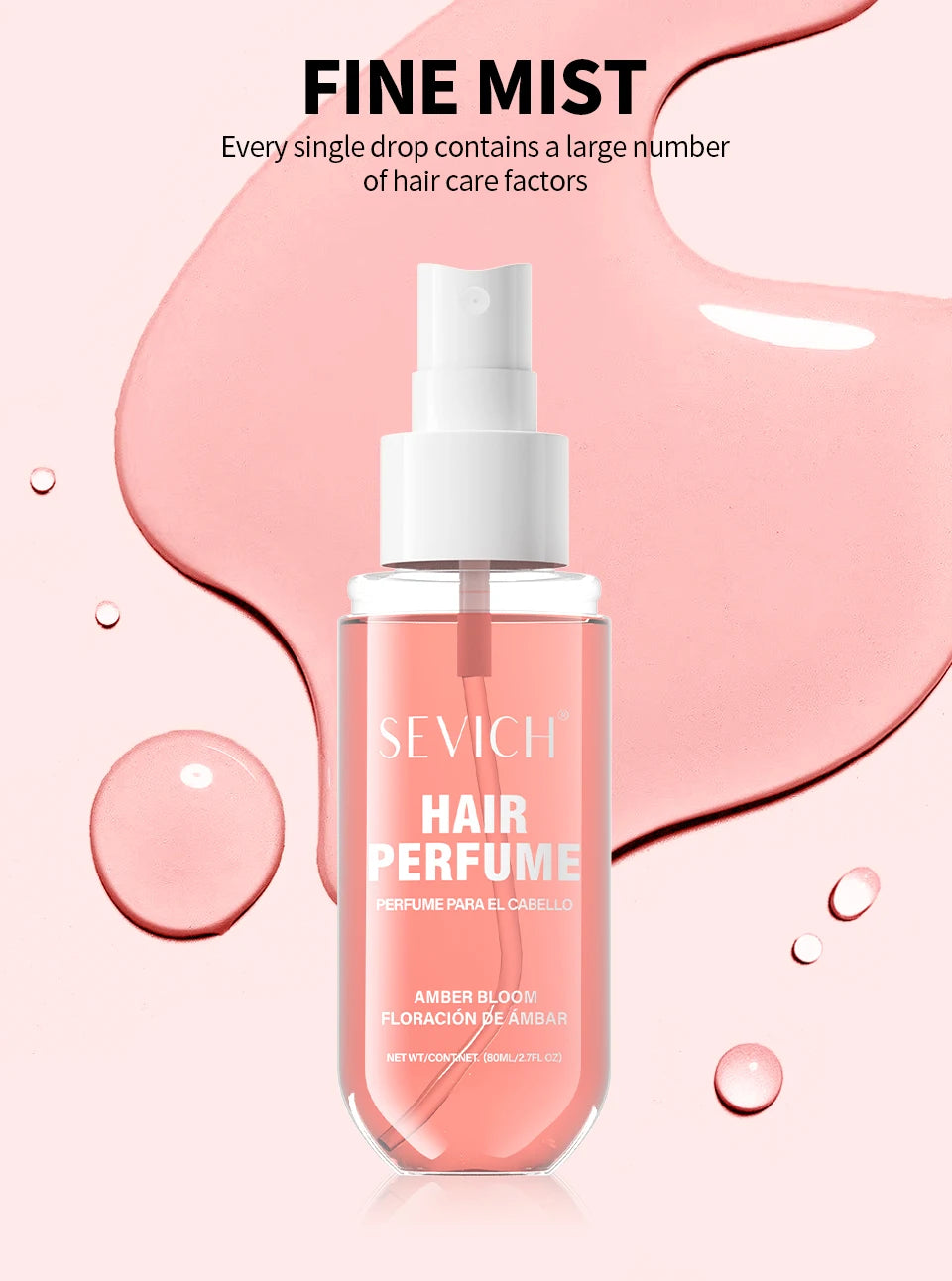 80ml Hair Perfume Long-lasting Natural Fragrance Hair Spray Liquid Plants Extract Moisturizing Hair Care Hair Mist for Men Women