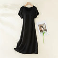 Summer Night Dress Modal Chest Pad Loose Casual Medium and Long Short Sleeved Home Nightgowns Women Sleepwear Night Gown M-3XL