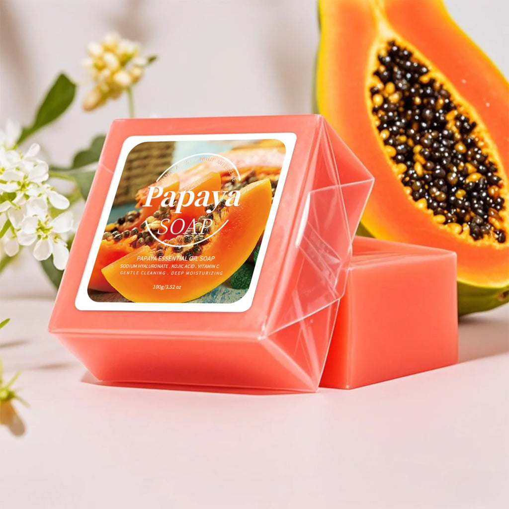 Papaya Extract Handmade Soap - 100g Deep Cleansing Nourishing Bar
