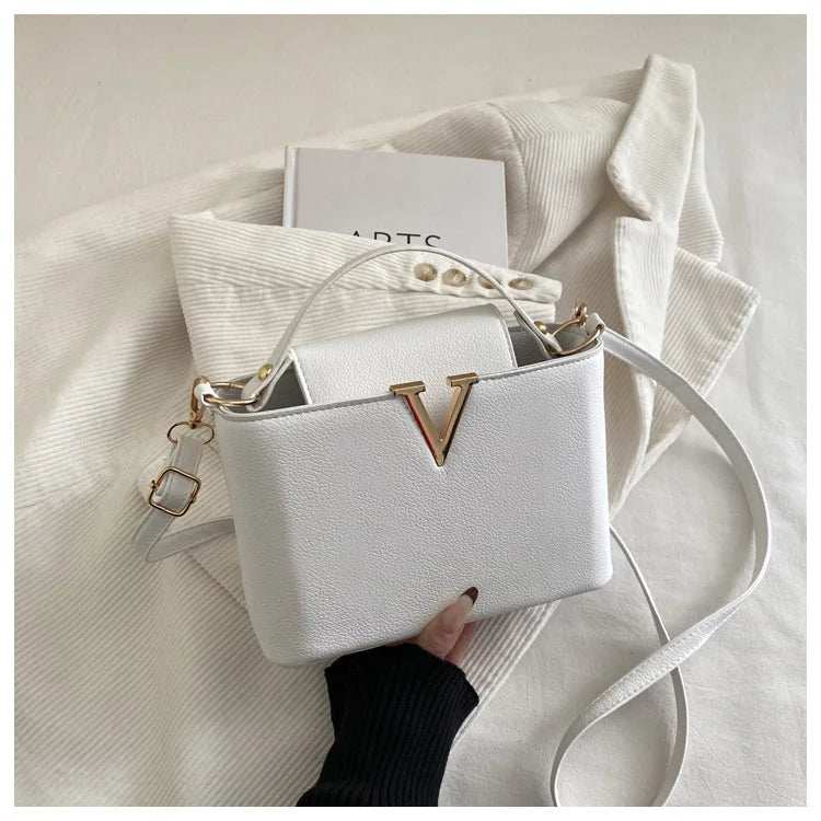 Minimalist Square Shoulder Bag - Women's PU Crossbody Handbag