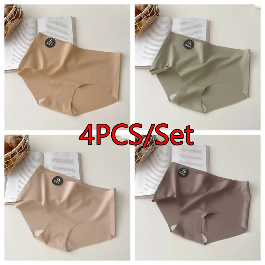 Premium Silk Seamless Panties For Women Set Of 4 Soft Lightweight Underwear M XL Breathable Comfort