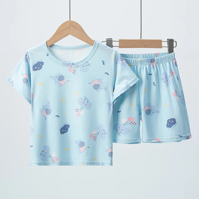 Kids Two Piece Summer Shorts Set Comfortable Versatile Casual Outfit For Boys And Girls