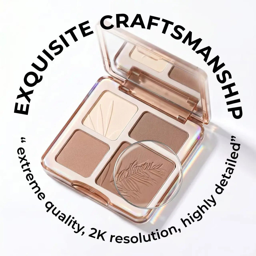 Sweetmint 4-Color Contour Palette Highlight & Contour Integrated Fine Texture Easy to Blend Beginner Friendly