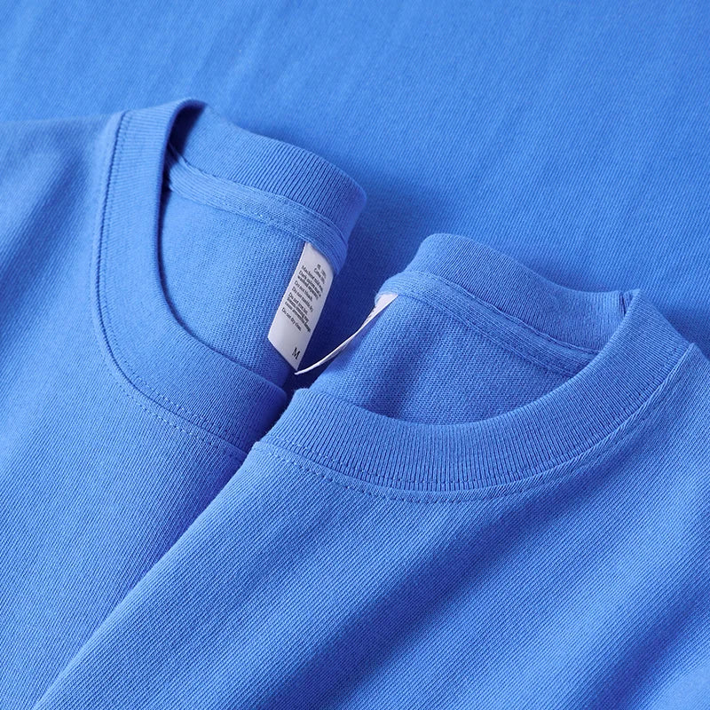 Zefansuli Heavyweight Cotton T-Shirt - Gray-Purple Round Neck Tee