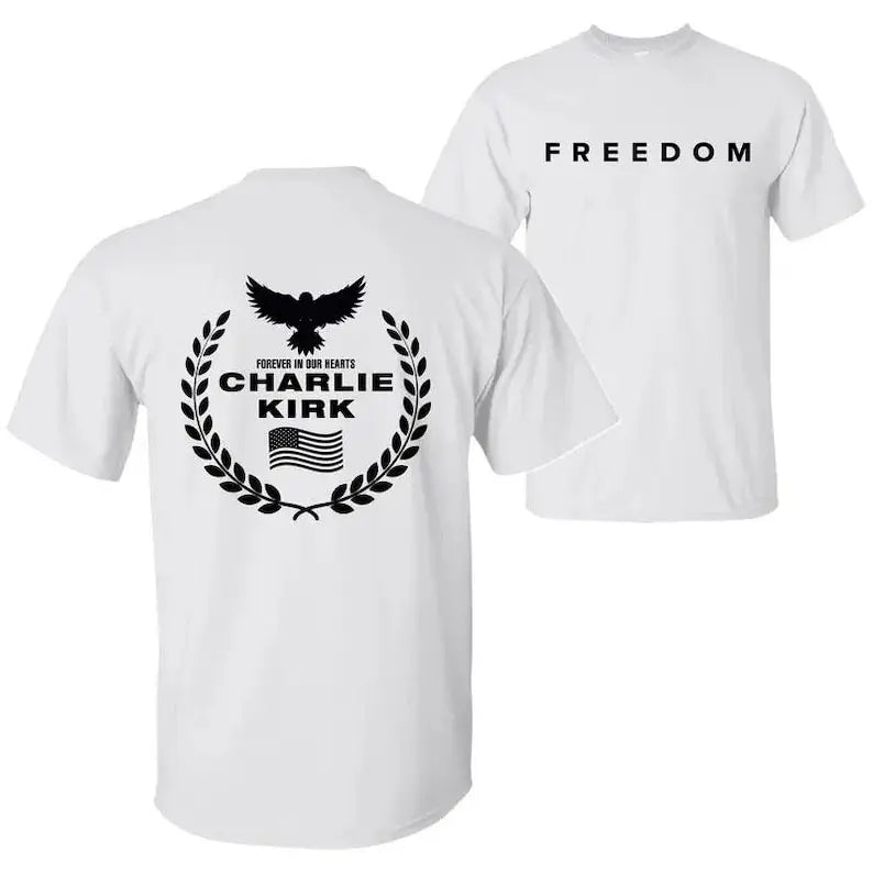 Charlie Kirk Merch  Tee T-shirt Merch Men Short Sleeve Tee Unisex Tops Clothes Causal Female Y2K Tops