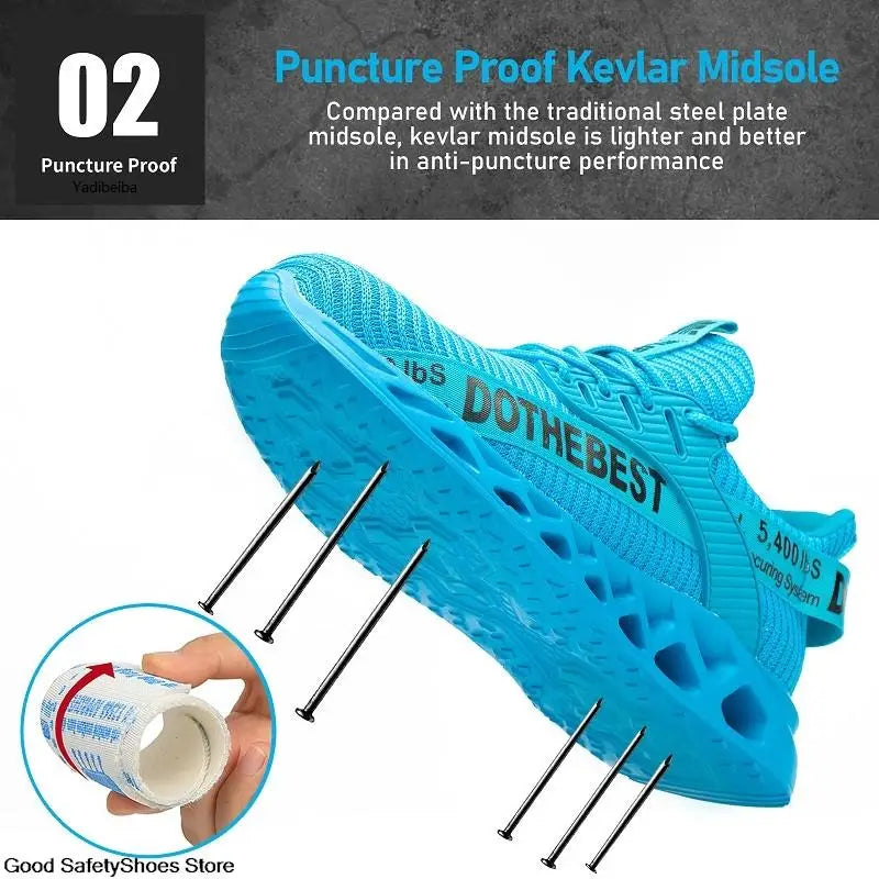 Safety Shoes Men For Work Sneakers Women'S Men Steel Toe Work Shoes Security Protective Shoes Lightweight Anti-Smash Anti-Puncture