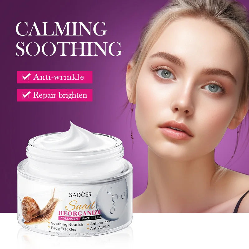 Snail 6Pcs Facial Skin Care Set Collagen Moisturizing Cleanser Toner Eye Cream Facial Serum Nourishing Repair Whitening Skin Kit