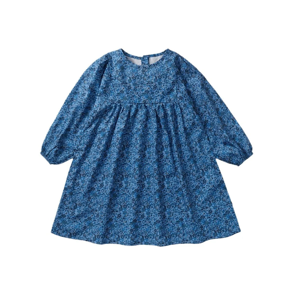 Children Girl Vintage Dress Spring Autumn Lace Turn Down Collar 2-8Y Princess Dress Fragment Flower Long Sleeve Baby Girls Dress