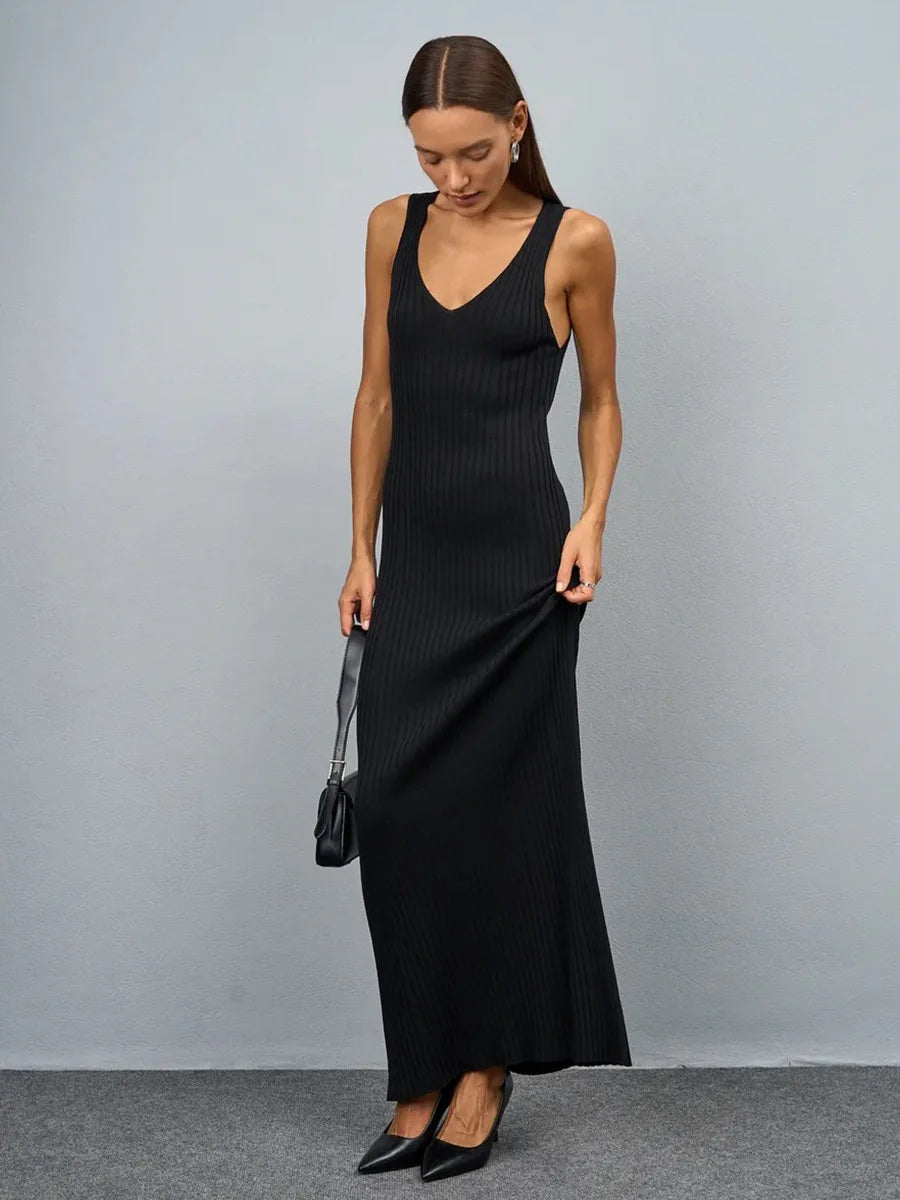 Strap Summer Fashion Wide Shoulder Inner Long Skirt Slim Fit Casual Dresses Bornladies Women's Sleeveless Knitted Dress
