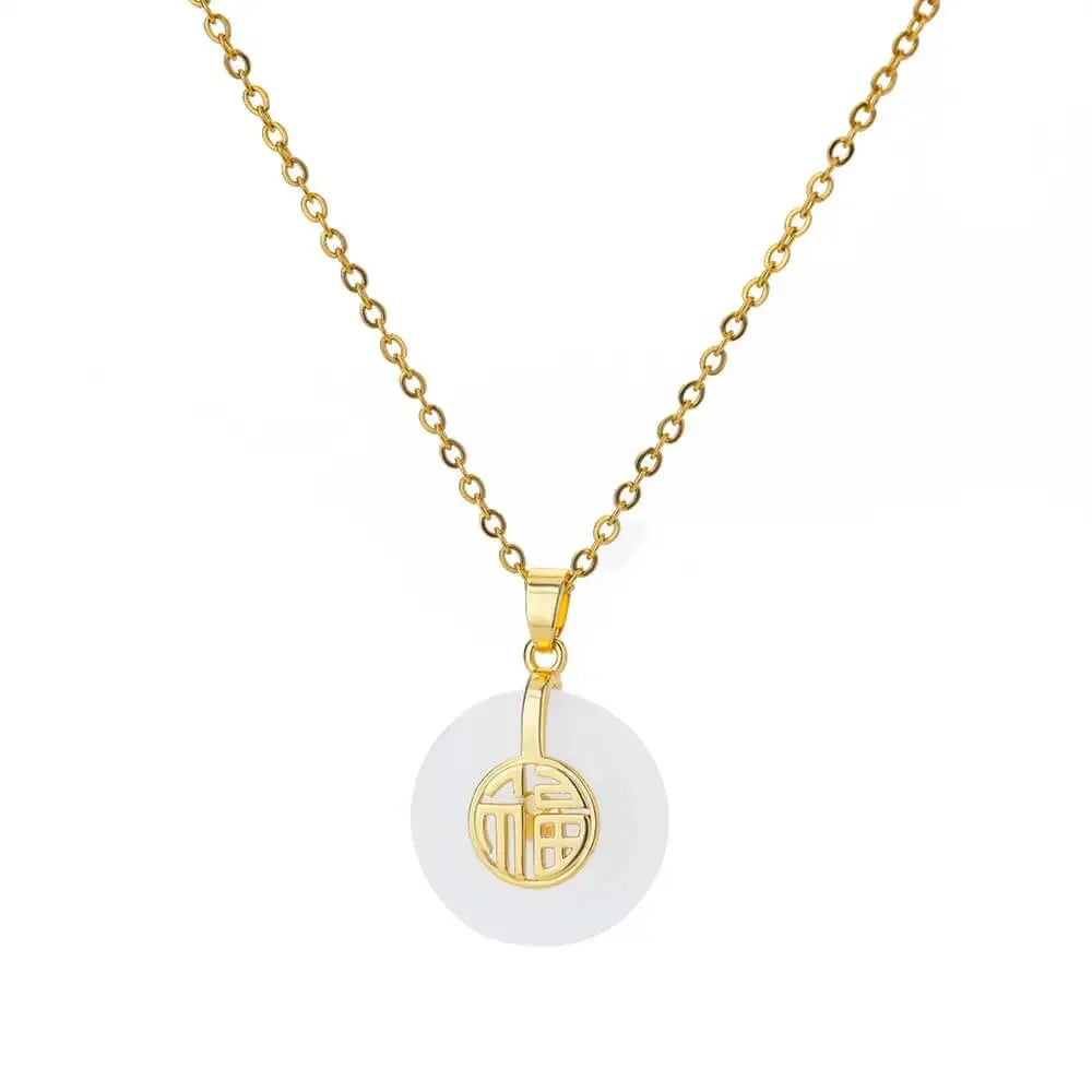 Fashion Stone Opal Oval Necklace For Women'S Stainless Steel Gold Color Oval Stone Pendant Necklace Wedding Aesthetic Jewelry