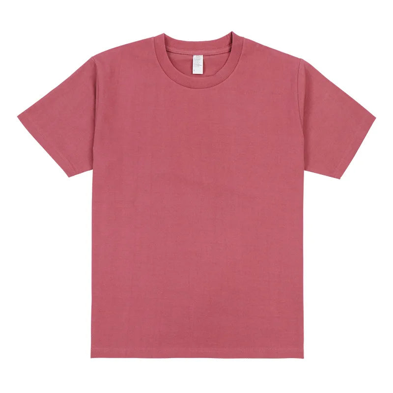 Men's Heavyweight Cotton T-Shirt - Loose Fit Crew Neck Short Sleeve