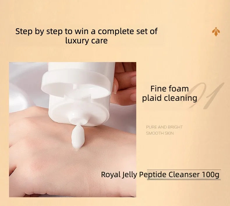 Royal Jelly Moisturizing and Anti-Wrinkle Set Reduces Fine Lines Repairs Skin Hydrates Brightens Anti-Aging Firming Skin care