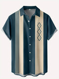 New Hawaii Men's Vintage Shirts Casual Breathable Short Sleeve Tops Beach Party Plaid Tops Short Sleeve Men's Clothing