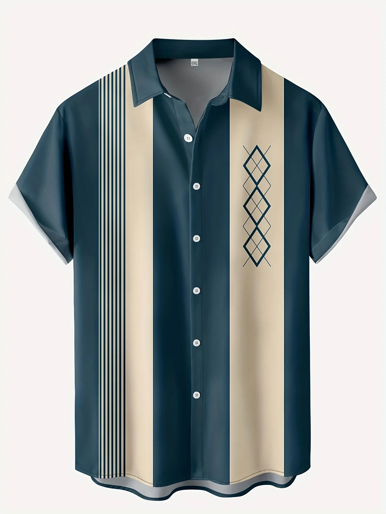New Hawaii Men's Vintage Shirts Casual Breathable Short Sleeve Tops Beach Party Plaid Tops Short Sleeve Men's Clothing