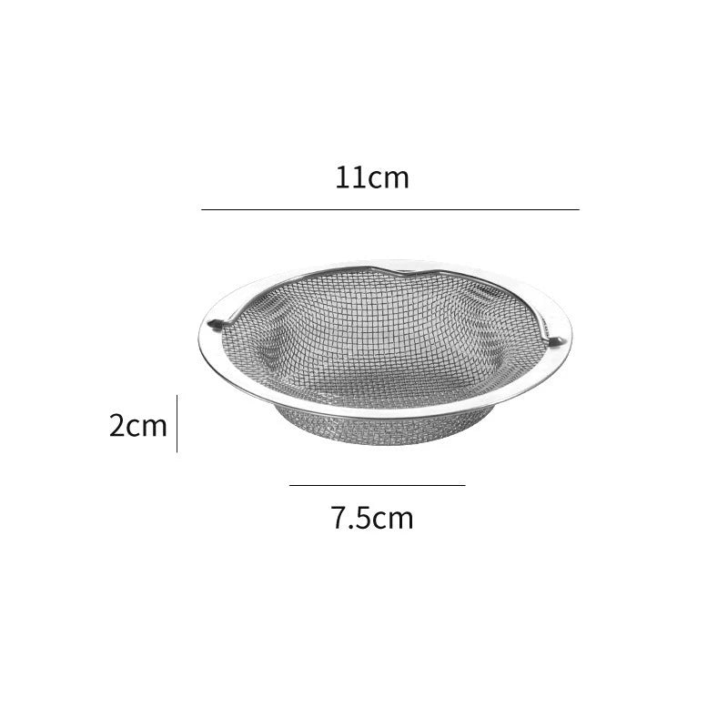Stainless Steel Kitchen Sink Strainer Thickened Anti Clog Drain Filter Universal Leak Proof Mesh for Sink Basket Debris Catcher
