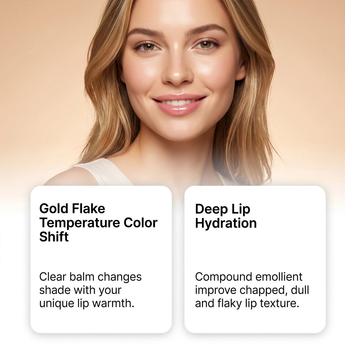 Color Changing Lipstick With Gold Flecks Moisturizing High Shine Fade Lip Line Lip Gloss Non Greasy Non-stick Hydrating Lip Balm