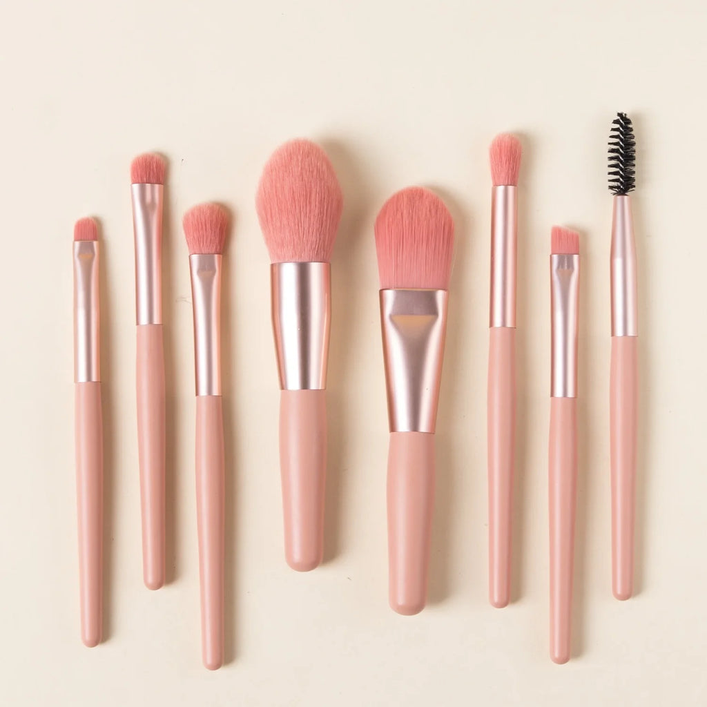 8Pcs Macaron Makeup Brushes Set Eye Shadow Foundation Women'S Cosmetic Brush Diy Blush Powder Blending Beauty Soft Make Up Tools