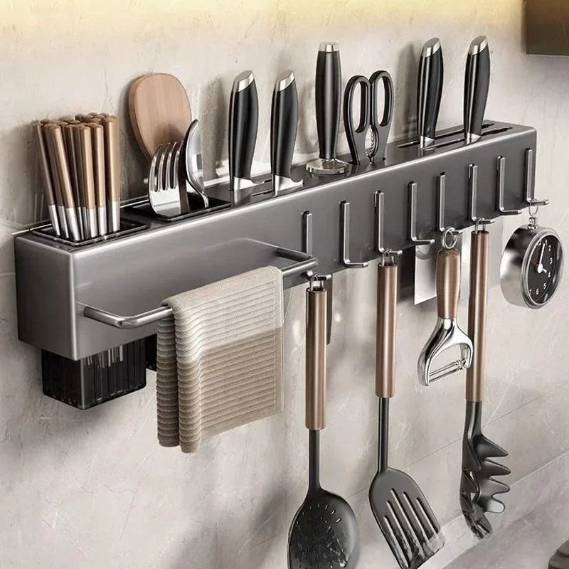NEW Thiened Kitchen Knife Ra Wall Mounted Chopstis Tube Storage Multi-Function Carbon Steel Kitchen Storage Organizer
