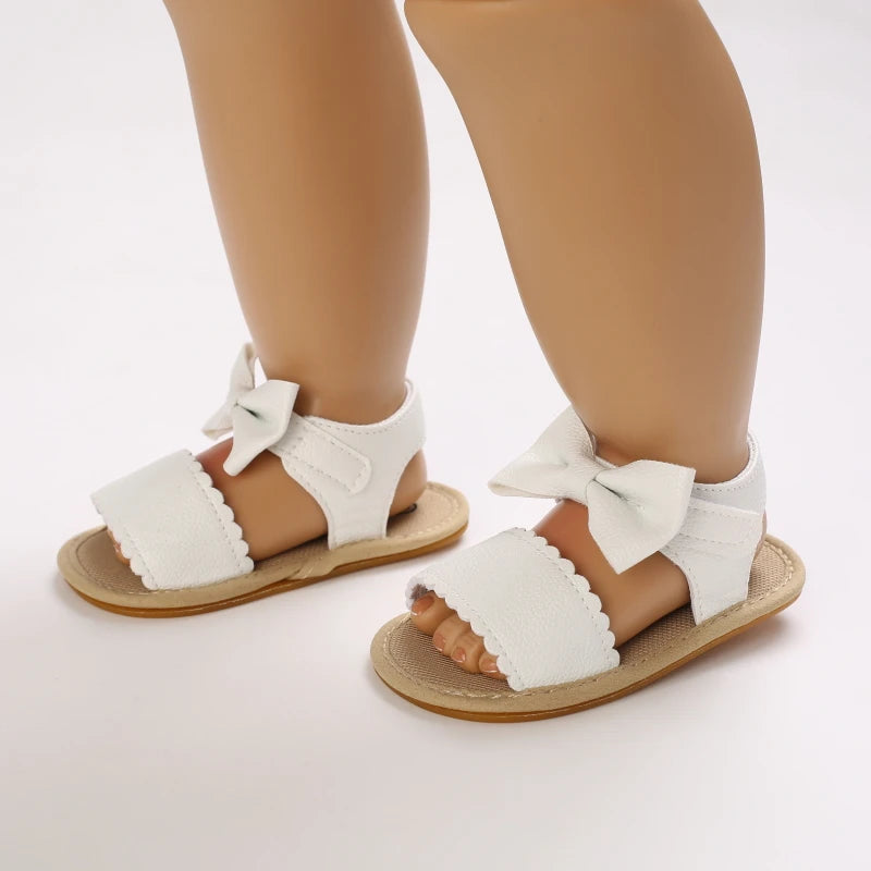 Baby Girl Summer Sandals 0-18 Months Cute Bow Rubber Sole First Walker Casual Comfortable Newborn Sneakers
