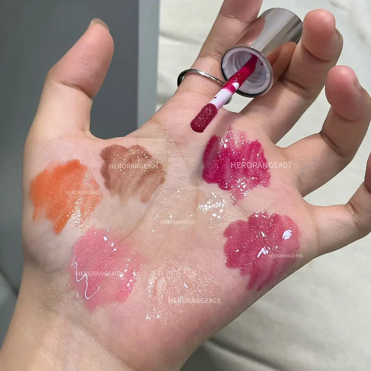 Herorange Glossy Lip Oil Shiny Hydrating Waterproof Gentle Lip Care Daily Essential