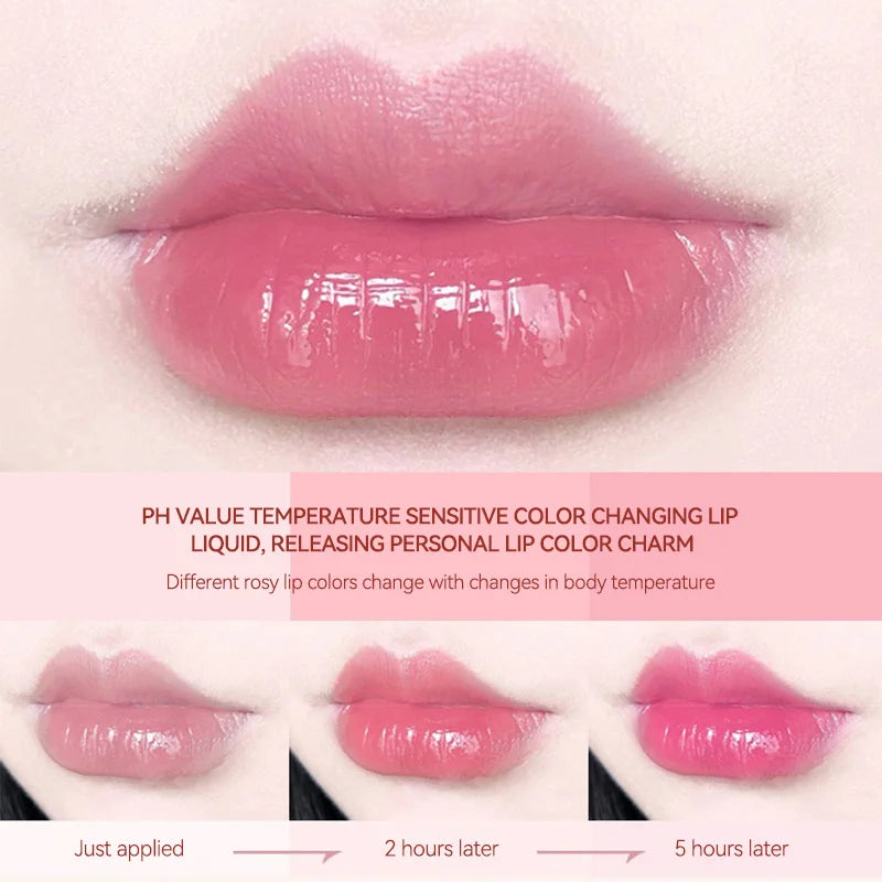OMGA Color-Changing Lip Balm Jelly Lipstick Moisturizing Waterproof Hydrating Temperature-Sensitive Peach Flavor,Smooth Lips