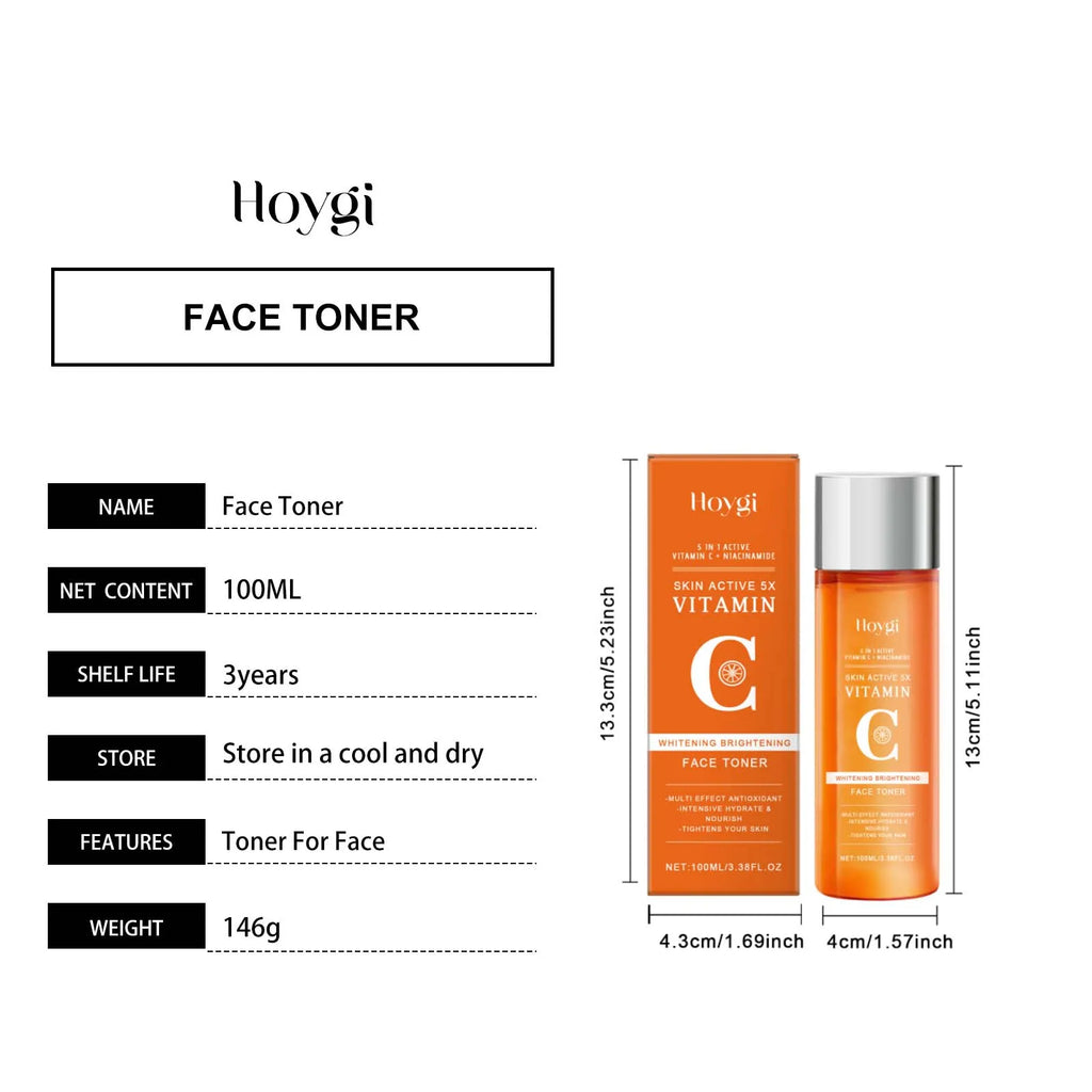 Vitamin C Brightening Toner for Face with Niacinamide Hydrating Facial Toner Dry Sensitive Skin Smooth Radiant Complexion 100ml