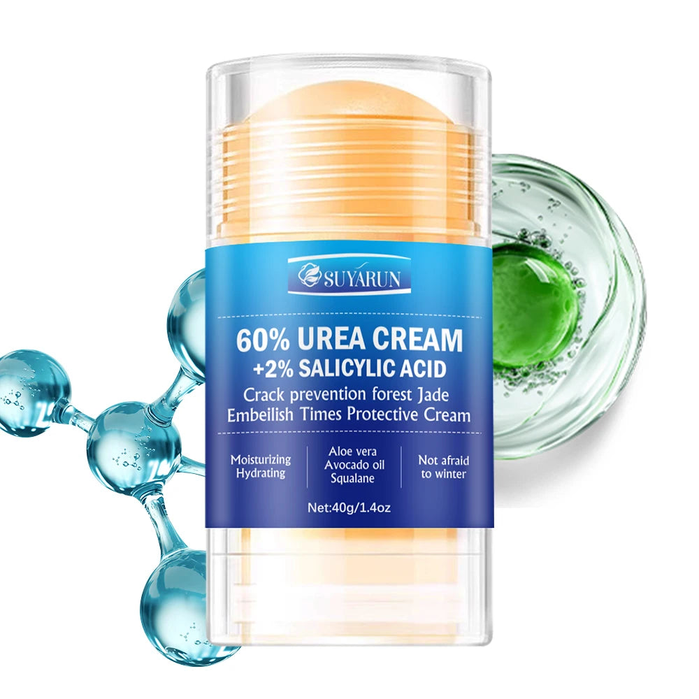 SUYARUN 60% Urea Foot Care Cream Stick - Intensive Cracked Heel Repair, Callus Remover for Dry Feet - Fast Absorbing Foot Skin.