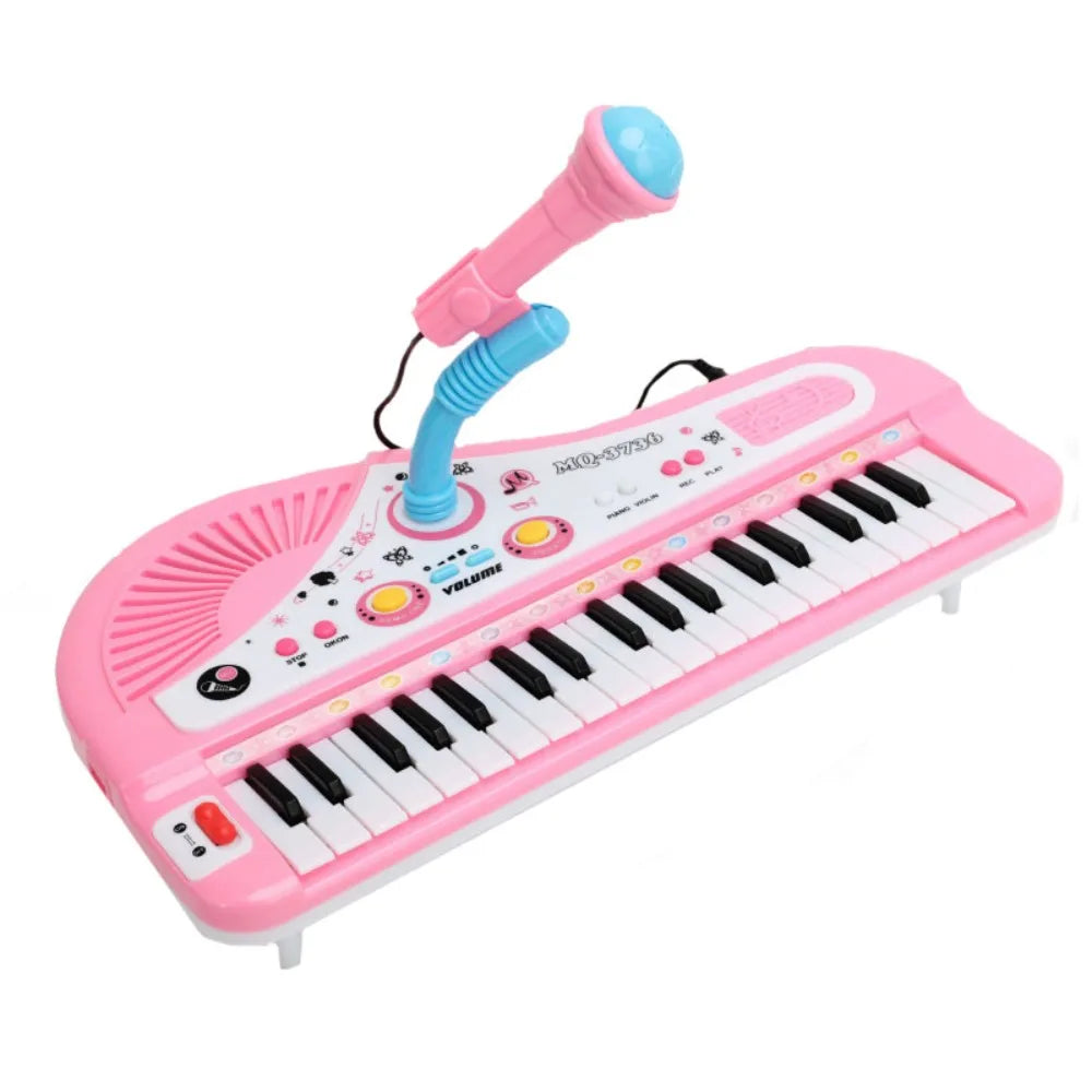 37-Key Electronic Keyboard Piano with Microphone - 35cm