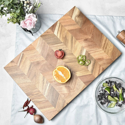 Tabla de cortar de acacia, bandeja extragrande de queso para alimentos cocinados, adecuada para alimentos, carne, verduras y queso, accesorios de cocina.