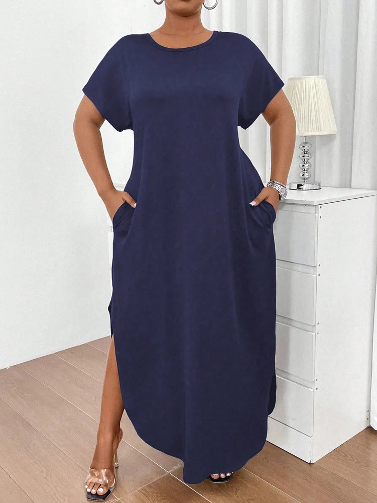 Plus Size Talla Grande Summer Long Dresses 2025 Casual Beach Maxi Loose Women's Dresses Comfortable Evening Gowns