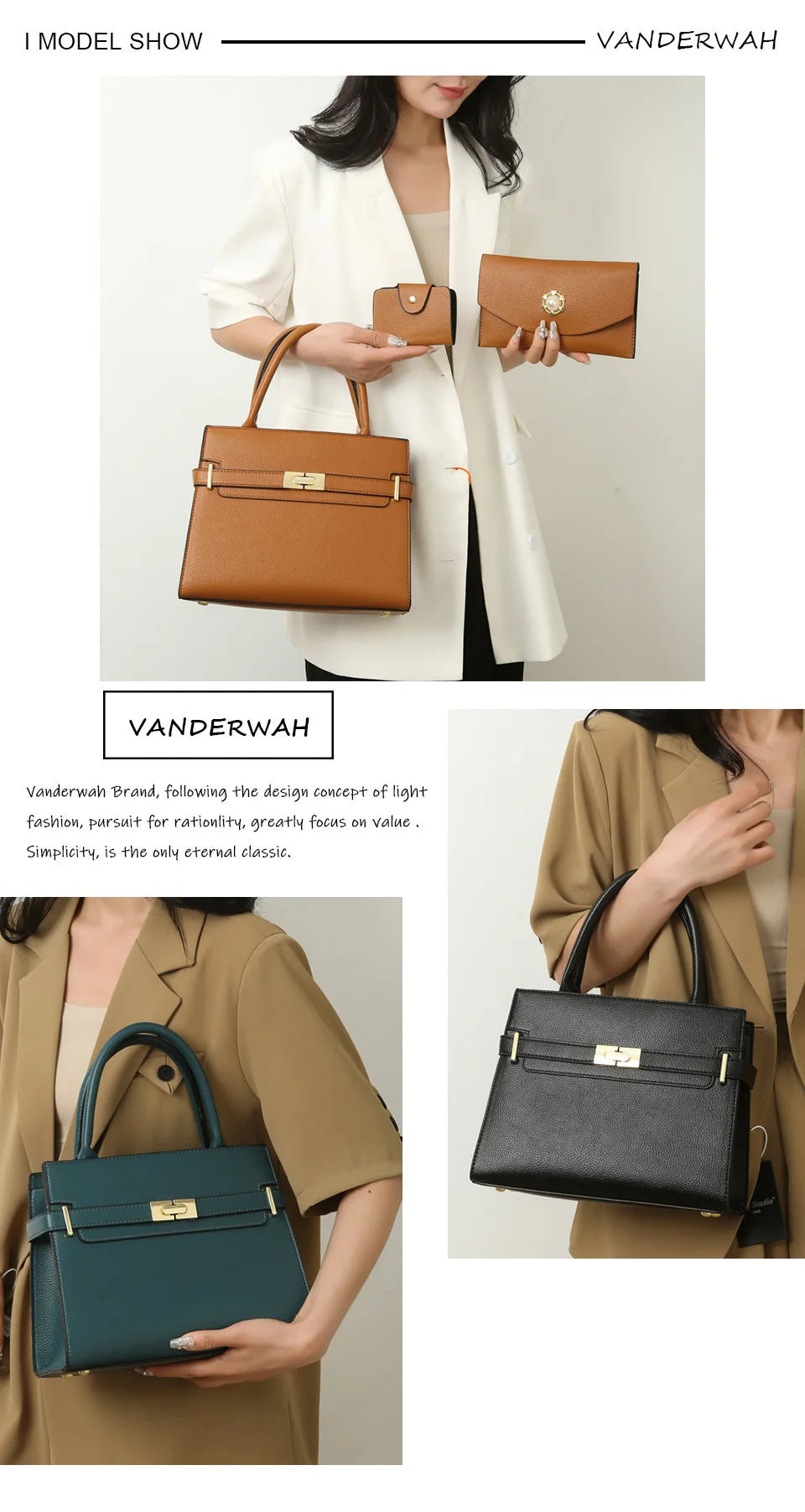 3 Sets Or 1 Big Bag Women's Handbag Large Capacity Bags Luxury Shoulder Crossbody Bags Small Coin Purse Quality Leather Sac Hot
