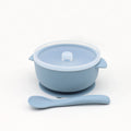 3pcs silicone bowl with lid, food spoon bowl with suction cup, strong suction set
